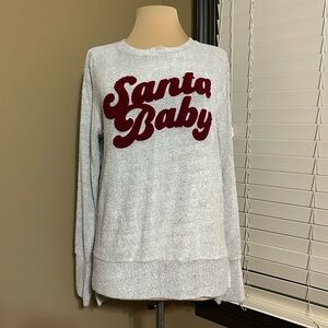 Women's Royce Brand Gray Sweater with 'Santa Baby' Design